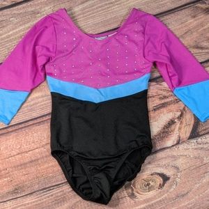 Gymnastics leotard girls purple sparkle